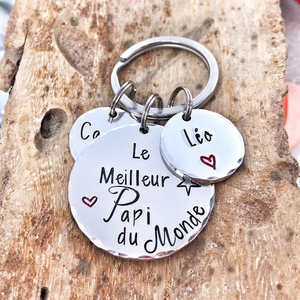 Cadeau Fête des Grands-Pères, Porte Clé Personnalisé Papy, Cadeau Fête des Papys