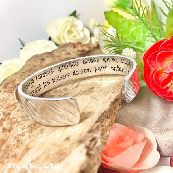 Ladies Personalised Cuff, Custom Cuff, Hand Stamped Silver Cuff, Personalised Cuff, Christmas Gift for Her