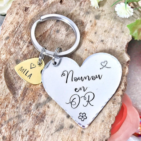 Cadeau de Noël Nounou, Porte Clé Nounou, Idée Cadeau Remerciement Nounou