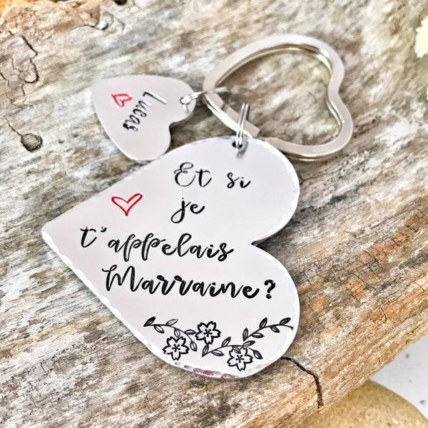 Demande Marraine, Porte-Clé Marraine, Cadeau Baptême Marraine, Et si je t'appelais Marraine, Bijoux Marraine