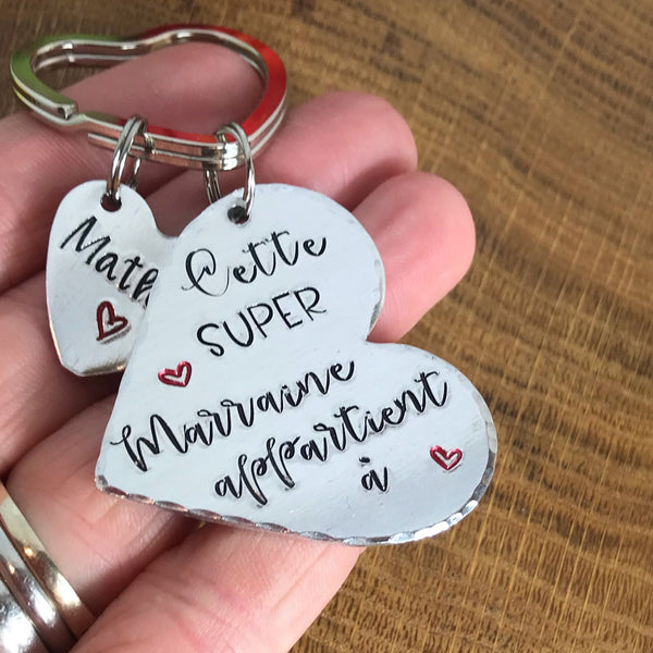 Cadeau Demande Marraine, Porte-Clé Marraine, Cadeau Baptême Marraine, Bijoux Marraine