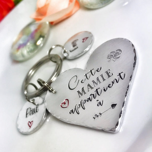 Cadeau Personnalisé pour Mamie, Porte Clé Personnalisé pour Mamie