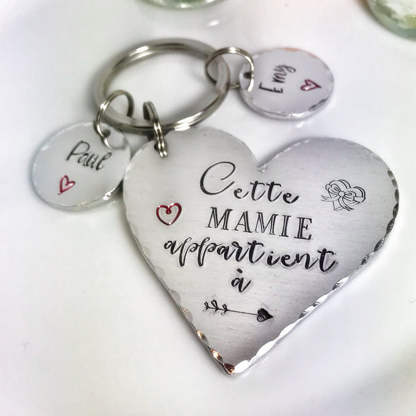 Cadeau Personnalisé pour Mamie, Porte Clé Personnalisé pour Mamie
