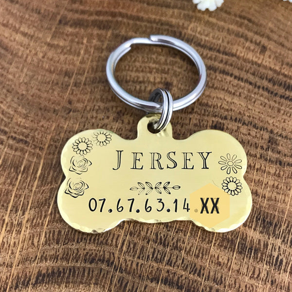 Médaillon d'identité Chien, Personnalisé, Os en Cuivre, Laiton ou Aluminium