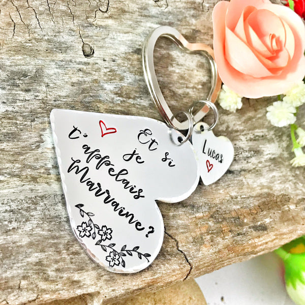 Demande Marraine, Porte-Clé Marraine, Cadeau Baptême Marraine, Et si je t'appelais Marraine, Bijoux Marraine