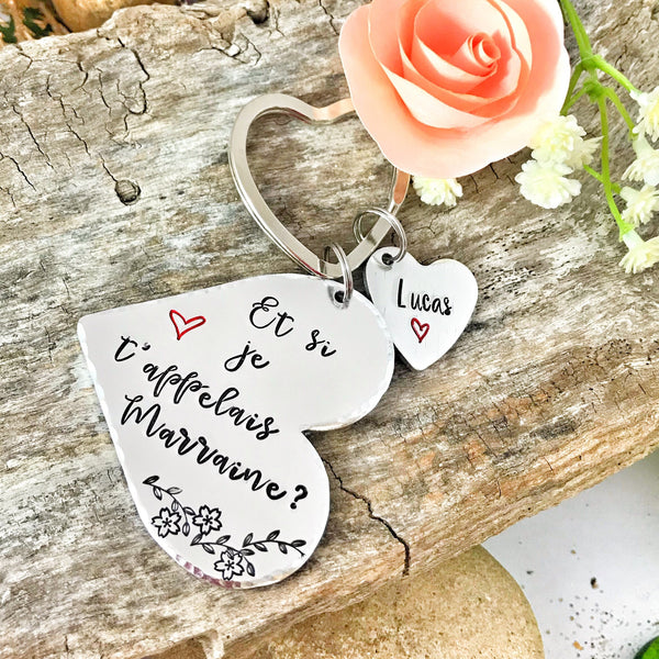 Demande Marraine, Porte-Clé Marraine, Cadeau Baptême Marraine, Et si je t'appelais Marraine, Bijoux Marraine