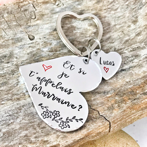 Demande Marraine, Porte-Clé Marraine, Cadeau Baptême Marraine, Et si je t'appelais Marraine, Bijoux Marraine