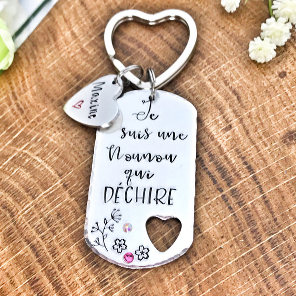 Nounou qui Déchire, Porte Clé Nounou, Cadeau Nounou, La Meilleure Nounou, Merci Nounou