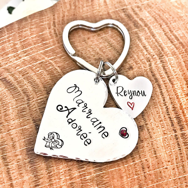 Demande Marraine, Porte-Clé Marraine Adorée, Cadeau Baptême Marraine, Marraine en Or, Bijoux Marraine
