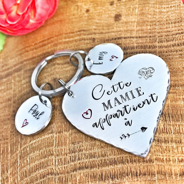 Cadeau Personnalisé pour Mamie, Porte Clé Personnalisé pour Mamie