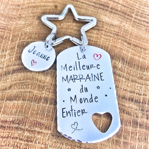 Meilleure Marraine Porte Clé, Demande Marraine, Porte-Clé Marraine, Cadeau Baptême Marraine, Marraine Formidable, Bijoux Marraine