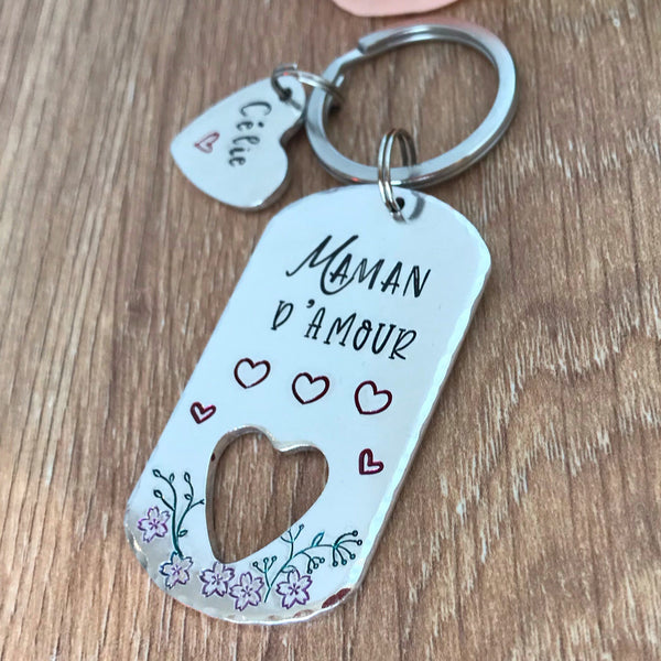 Porte Clé Personnalisé Maman, Cadeau pour Maman Fête des Mères