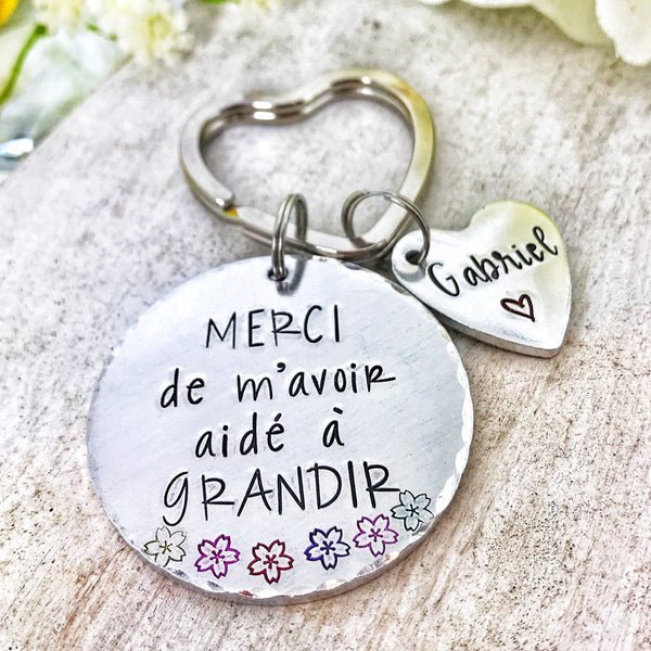 Porte Clé Maîtresse, Cadeau Maîtresse, Porte Clé Enfant Maîtresse, Merci Professeur