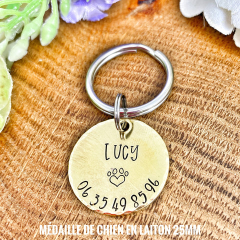 Custom Brass Dog Identity Disc - Brass ID Pet Tag