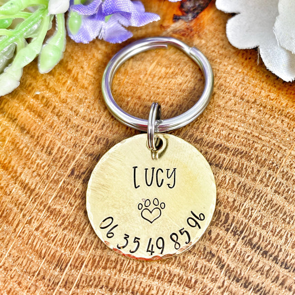 Custom Brass Dog Identity Disc - Brass ID Pet Tag