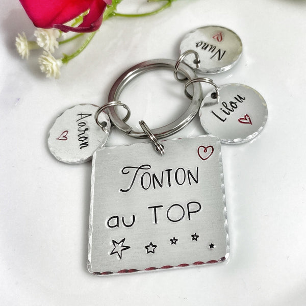 Cadeau pour Tonton, Porte Clé Personnalisé, Idée Noël Tonton