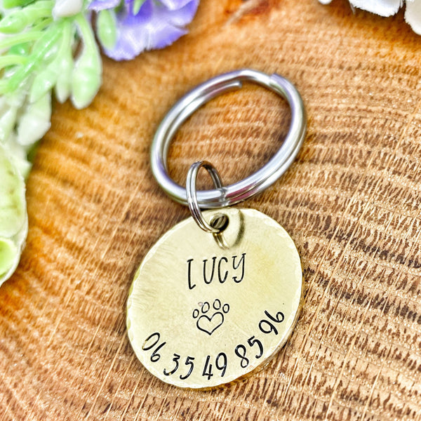 Custom Brass Dog Identity Disc - Brass ID Pet Tag
