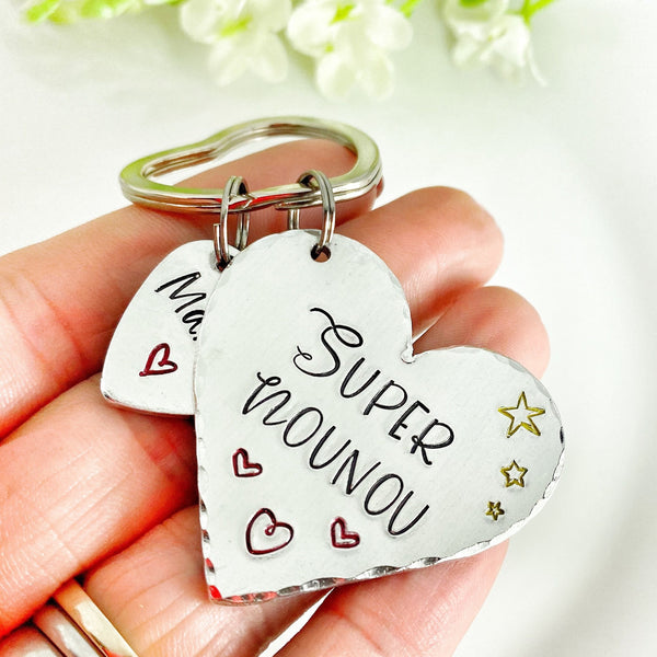 Cadeau Nounou - Porte Clé Nounou - Cadeau Merci Nounou - Idée Cadeau Noël Nounou