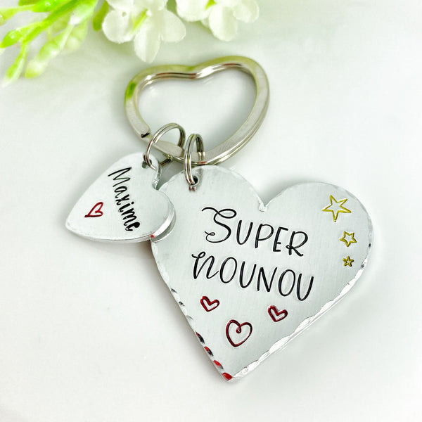 Cadeau Nounou - Porte Clé Nounou - Cadeau Merci Nounou - Idée Cadeau Noël Nounou