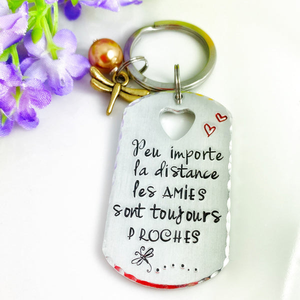 Porte Clé Meilleure Amie, Porte Clé Gravé Message Personnalisé, Cadeau Meilleure Amie, Idée Noël Amie