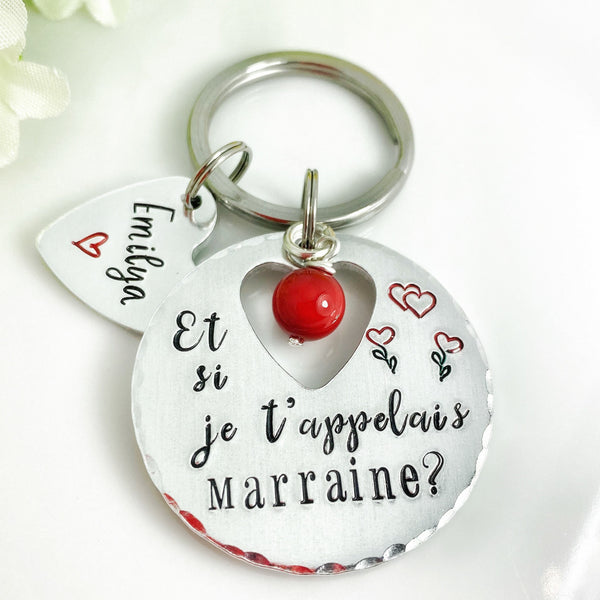 Demande Marraine, Porte-Clé Marraine, Cadeau Baptême Marraine, Si je t'appelais Marraine, Bijoux Marraine