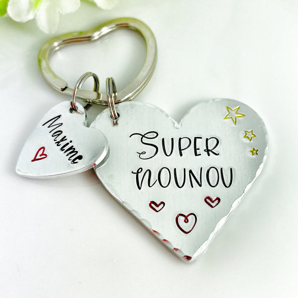 Cadeau Nounou - Porte Clé Nounou - Cadeau Merci Nounou - Idée Cadeau Noël Nounou