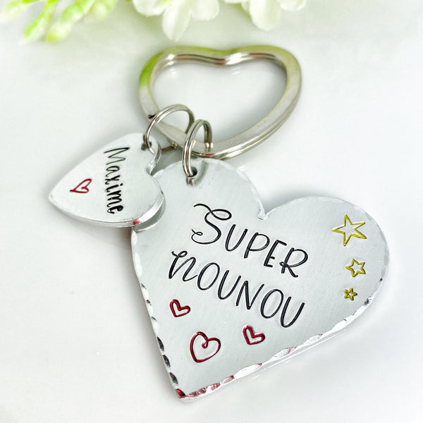 Cadeau Nounou - Porte Clé Nounou - Cadeau Merci Nounou - Idée Cadeau Noël Nounou