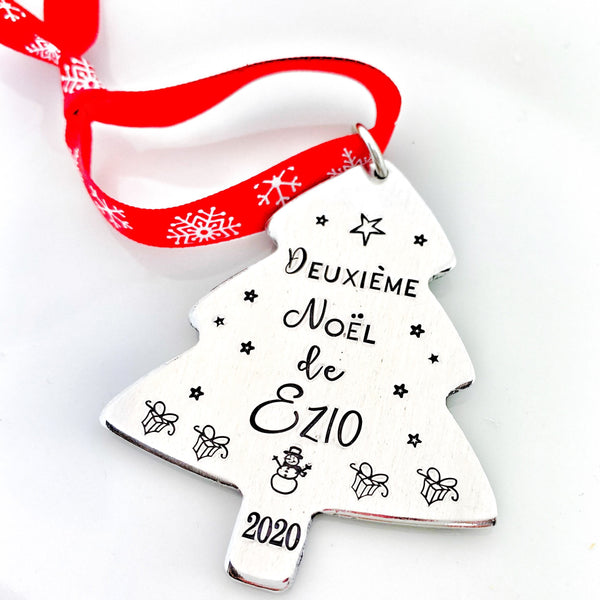 Boule de Noël Personnalisée, Souvenir Noël Bébé, Cadeau Premier Noël