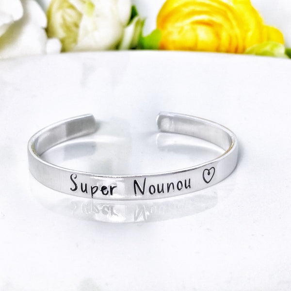 Cadeau Nounou, Bijoux Nounou, Nounou en Or, Bracelet Jonc Nounou, Idée Nounou