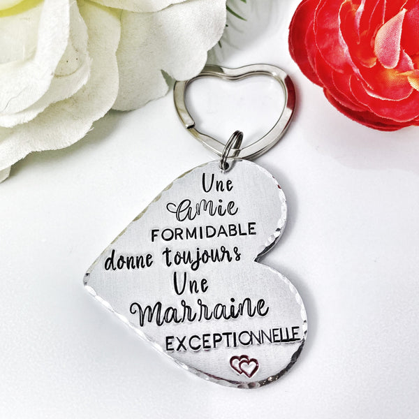 Cadeau Marraine Amie, Porte Clé Marraine Amie, Demande Marraine, Veux-tu être ma Marraine?