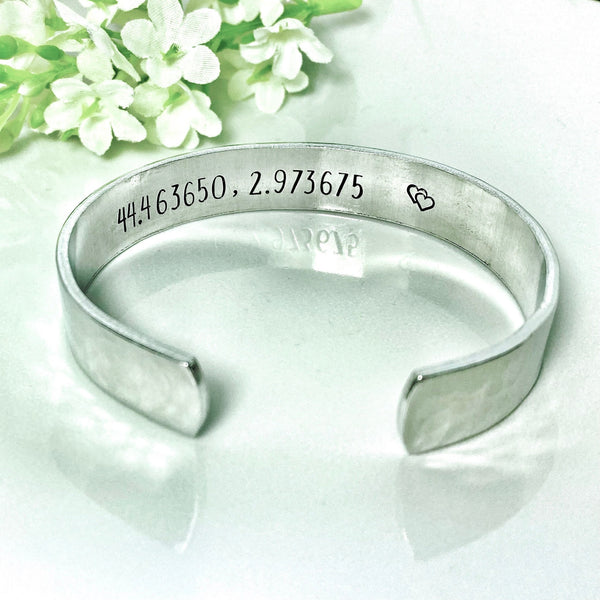 Bracelet Homme Coordonnées, Bijoux Homme Saint Valentin, Cadeau Personnalisé Mari