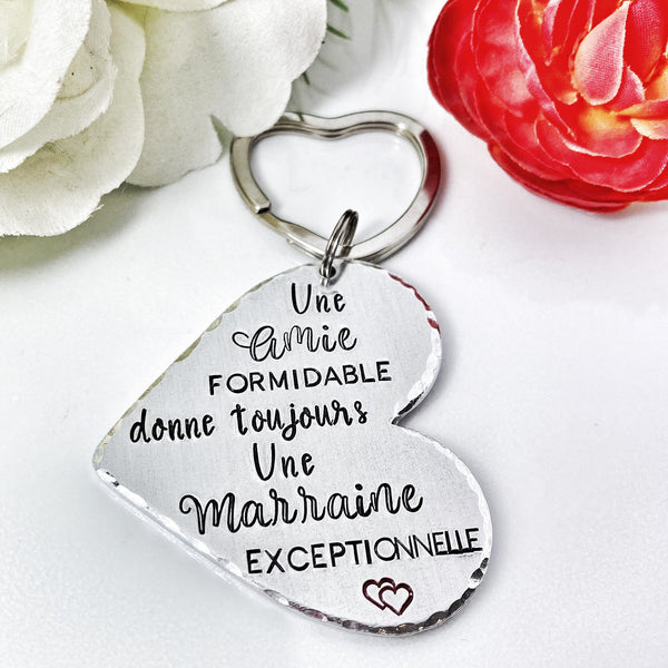 Cadeau Marraine Amie, Porte Clé Marraine Amie, Demande Marraine, Veux-tu être ma Marraine?