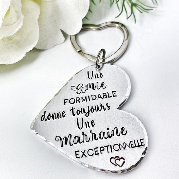 Cadeau Marraine Amie, Porte Clé Marraine Amie, Demande Marraine, Veux-tu être ma Marraine?