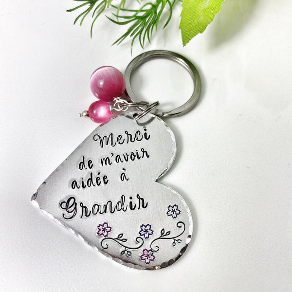Porte Clé Maîtresse, Cadeau Maîtresse, Porte Clé Enfant Maîtresse, Merci Professeur