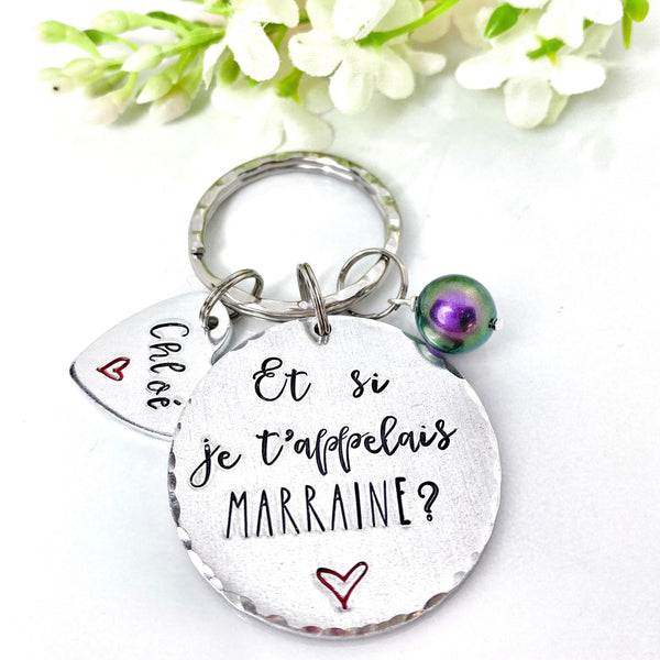Idée Cadeau Demande Marraine, Porte-Clé Marraine, Cadeau Baptême Marraine, Et si je t'appelais Marraine, Bijoux Marraine