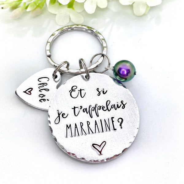 Idée Cadeau Demande Marraine, Porte-Clé Marraine, Cadeau Baptême Marraine, Et si je t'appelais Marraine, Bijoux Marraine