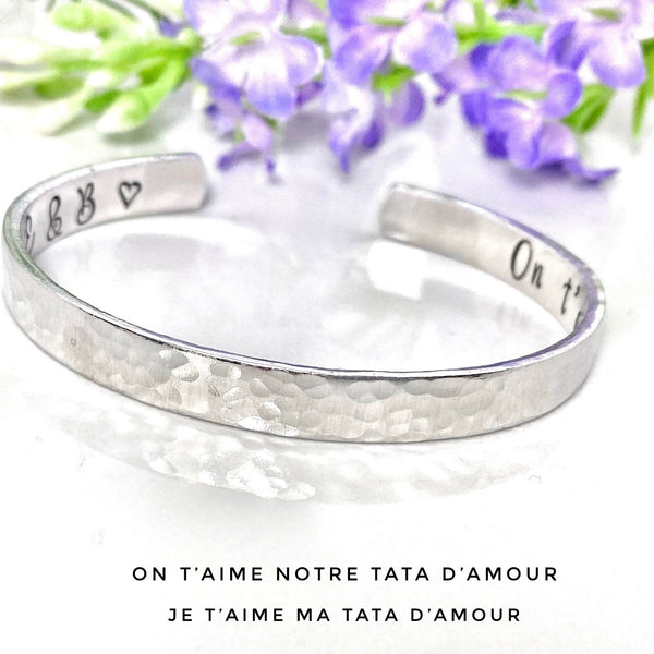 Cadeau Tata Tatie, Bracelet Jonc Tata, Idée Tata , Tata d'amour