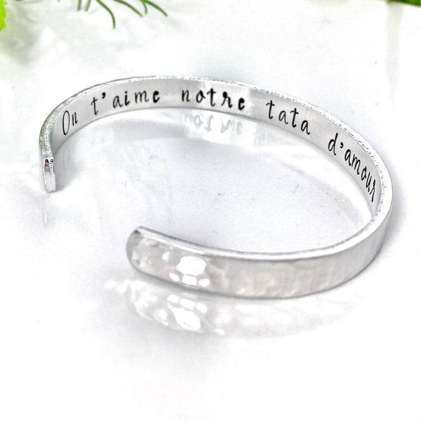 Cadeau Tata Tatie, Bracelet Jonc Tata, Idée Tata , Tata d'amour