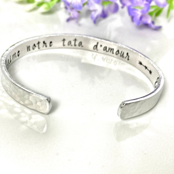 Cadeau Tata Tatie, Bracelet Jonc Tata, Idée Tata , Tata d'amour