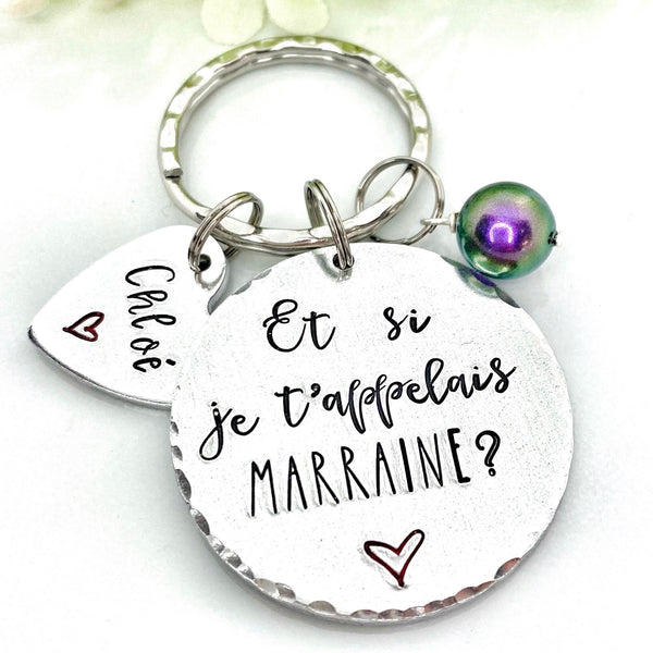 Idée Cadeau Demande Marraine, Porte-Clé Marraine, Cadeau Baptême Marraine, Et si je t'appelais Marraine, Bijoux Marraine