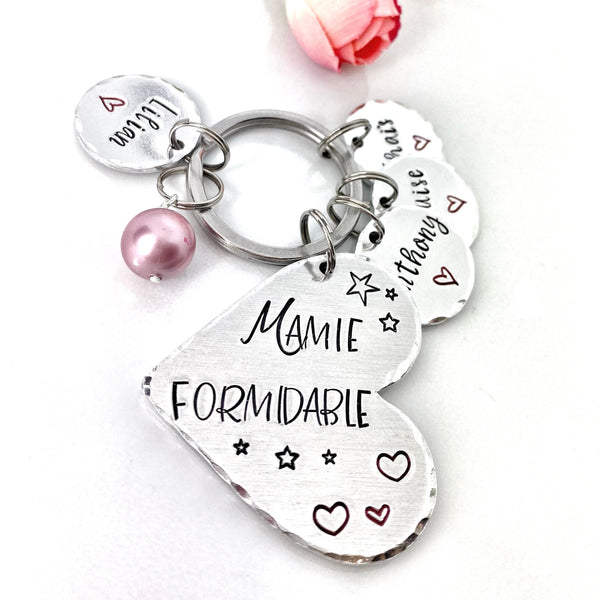 Porte Clé Mamie - Cadeau Personnalisé pour Mamie - Cadeau Fête des Grand-Mères