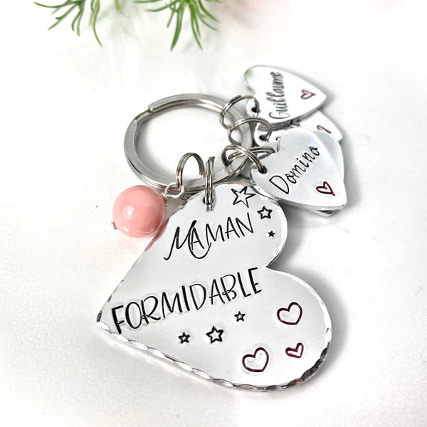 Porte Clé Maman - Maman Formidable - Cadeau Personnalisé Fête des Mères