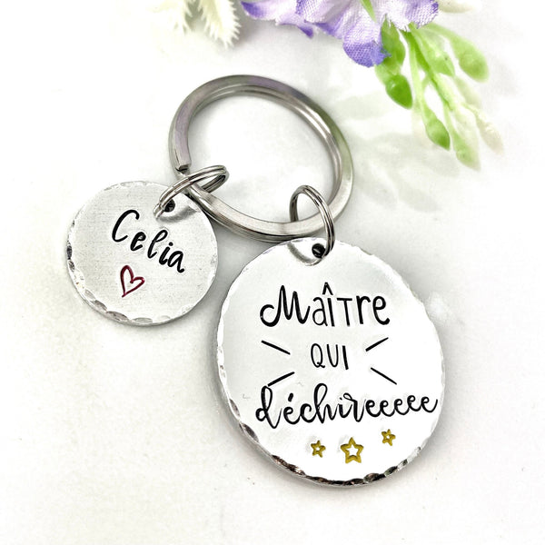 Porte Clé Maître, Cadeau Maître, Porte Clé Enfant Maître, Merci Professeur, Maître qui Déchire, Merci Maître