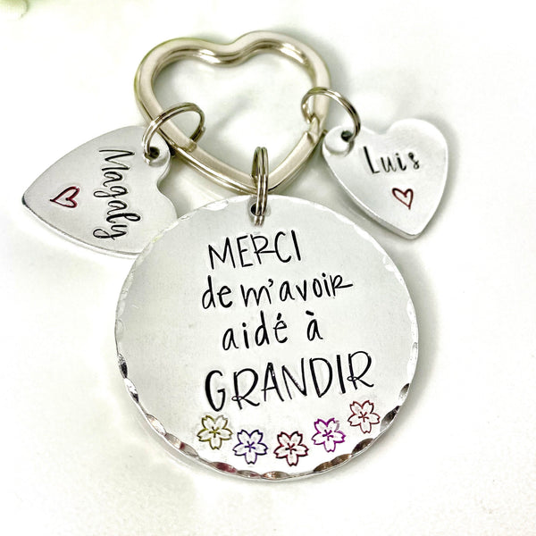 Porte Clé Maîtresse, Cadeau Maîtresse, Porte Clé Enfant Maîtresse, Merci Professeur