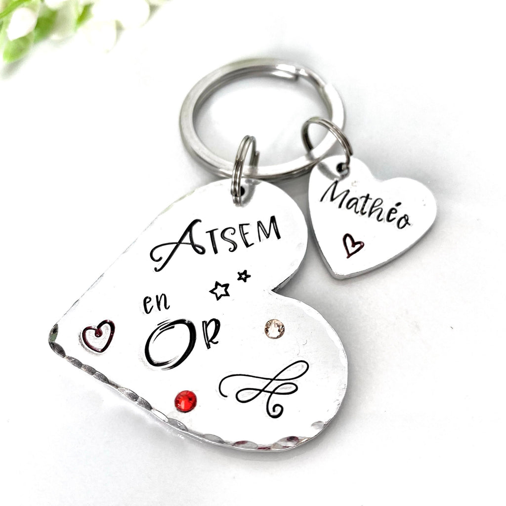 Porte Clé ATSEM, Cadeau ATSEM, Porte Clé Personnalisé, Idée cadeau Maîtresse
