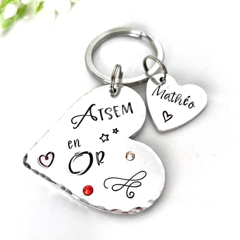 Porte Clé ATSEM, Cadeau ATSEM, Porte Clé Personnalisé, Idée cadeau Maîtresse