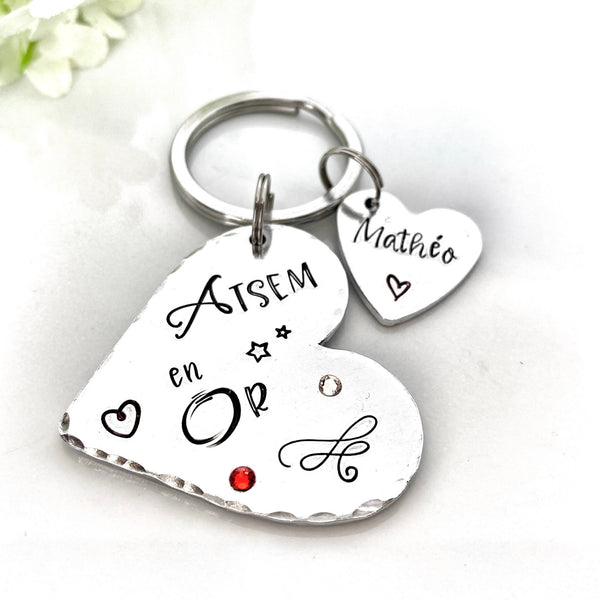 Porte Clé ATSEM, Cadeau ATSEM, Porte Clé Personnalisé, Idée cadeau Maîtresse
