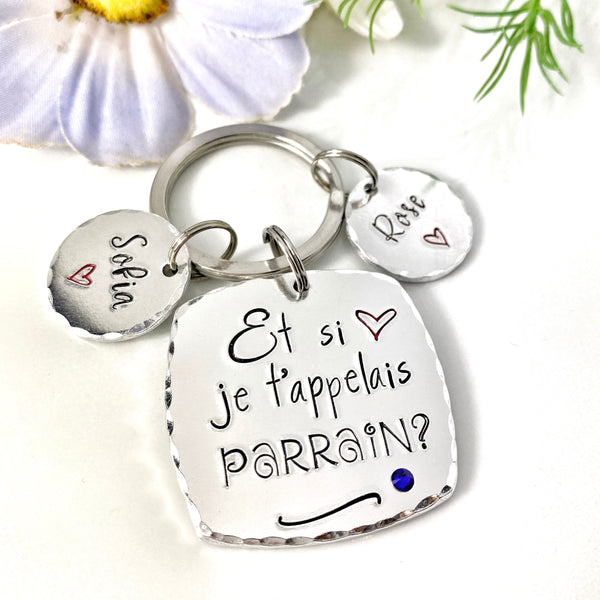 Cadeau Demande Parrain, Porte Clé Parrain, Personnalisé, Et si je t'appelais Parrain?