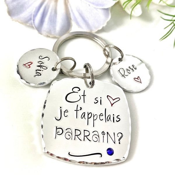 Cadeau Demande Parrain, Porte Clé Parrain, Personnalisé, Et si je t'appelais Parrain?