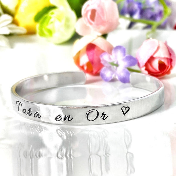 Cadeau Tata Tatie, Bracelet Jonc Tata, Idée Tata , Tata d'amour
